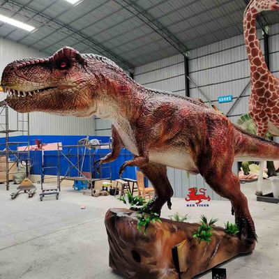 Modello di dinosauro animatronico realistico fatto a mano di dimensioni personalizzate Tyrannosaurus con materiali ecologici e controllo a sensore a infrarossi