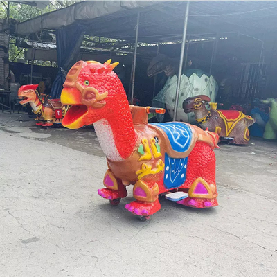 Giri ambulanti del dinosauro di controllo della moneta, giro di Dino Animatronic sopra