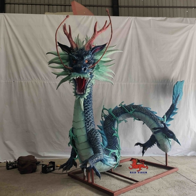 Drago verde cinese delle creature mitiche degli animali Animatronic realistici sani vivi