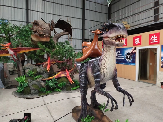 Live Show Animatronic Dinosaur Ride per la guida dei bambini
