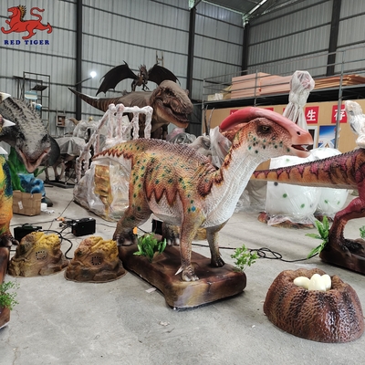 Realistico Animatronic Parasaurolophus Dinosaur Jurassic Amusement Park Dinosaur
