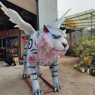 tigre bianca delle creature mitologiche cinesi Animatronic realistiche degli animali di resistenza del sole