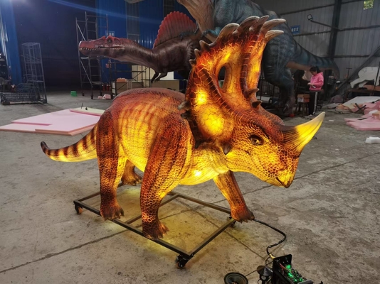Good price Acque resistenti Animatronici Realistici Dinosauro Lanterna Radiante Dinosauro Sinoceratops in linea